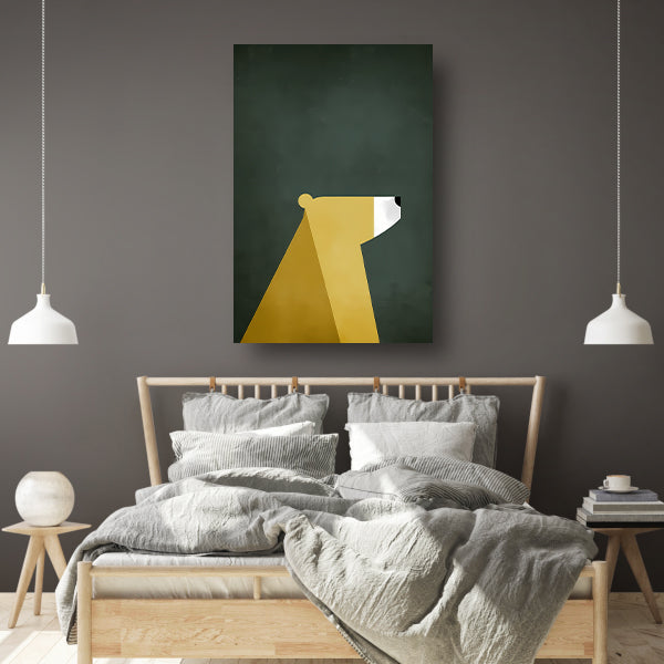Minimalistische Print van een Geometrische Beer canvas
