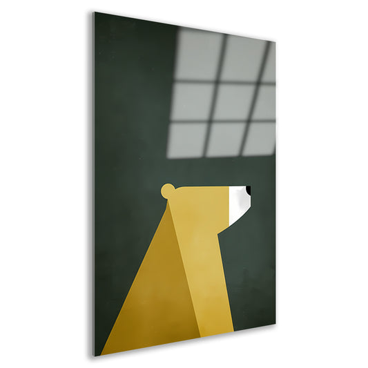 Minimalistische Print van een Geometrische Beer acrylglas