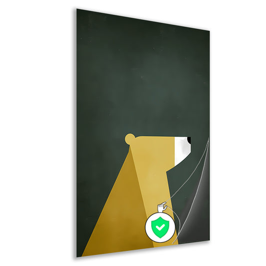 Minimalistische Print van een Geometrische Beer poster