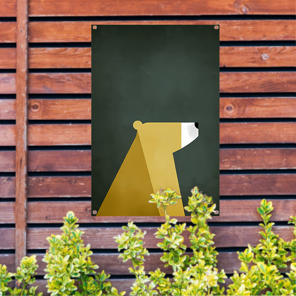 Minimalistische Print van een Geometrische Beer tuinposter