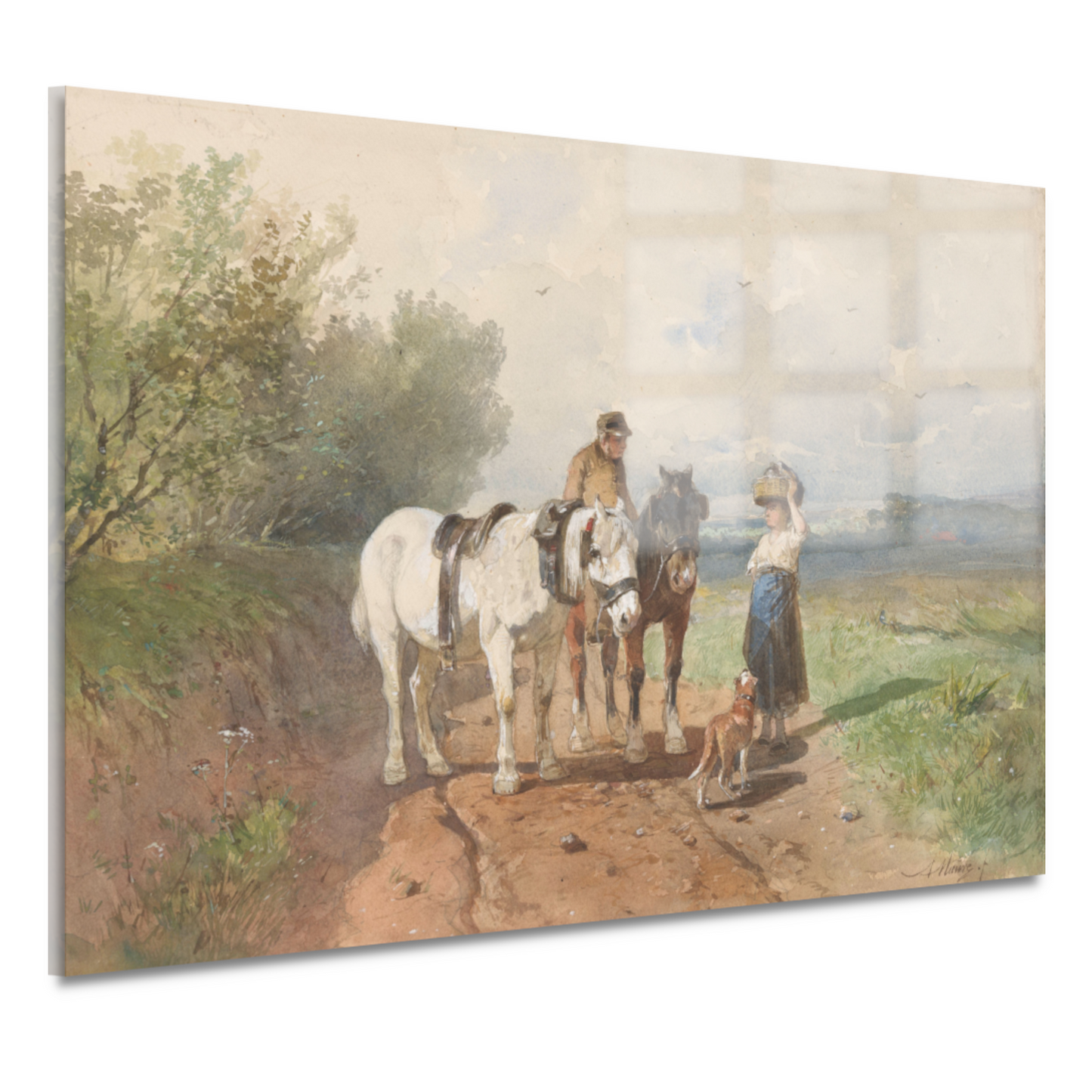 Praatje op een landsweg - Anton Mauve acrylglas