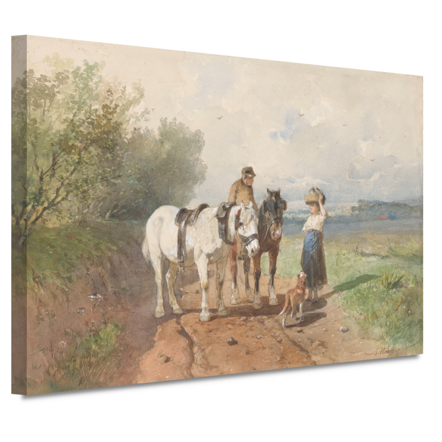 Praatje op een landsweg - Anton Mauve canvas