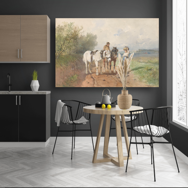Praatje op een landsweg - Anton Mauve acrylglas