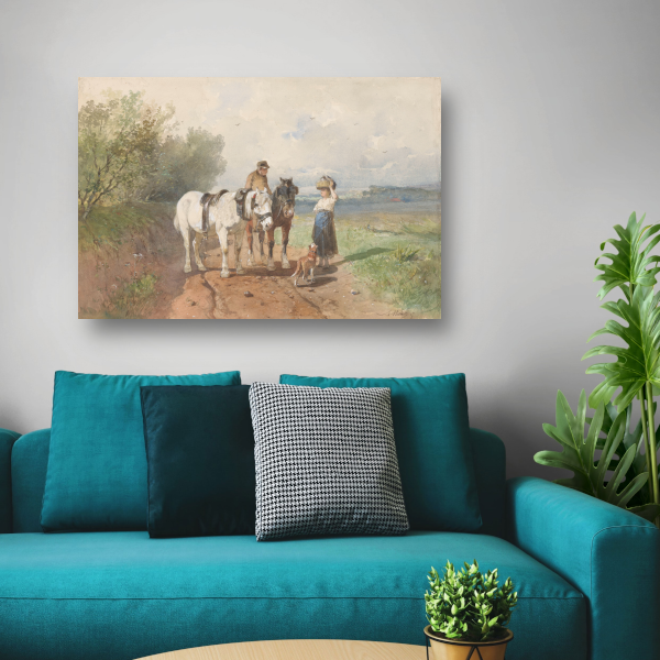 Praatje op een landsweg - Anton Mauve acrylglas
