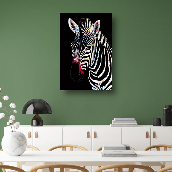 Abstracte Zebra met Kleurrijke Design Elementen acrylglas