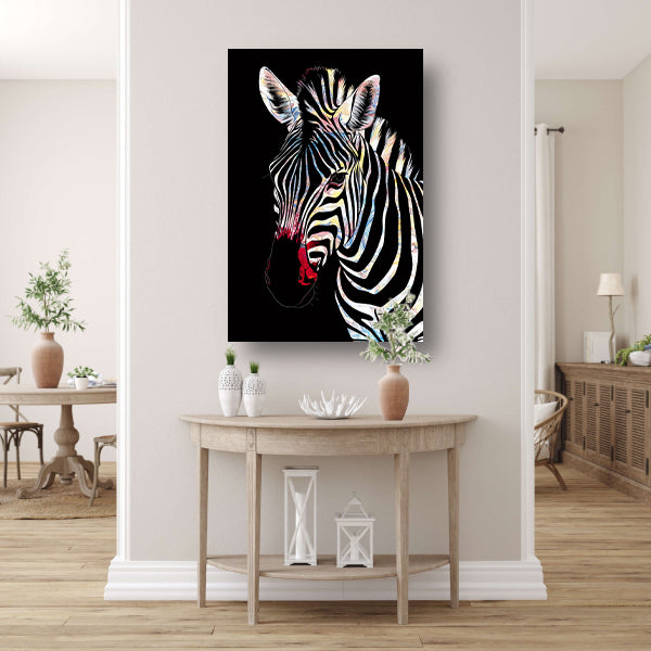 Abstracte Zebra met Kleurrijke Design Elementen acrylglas
