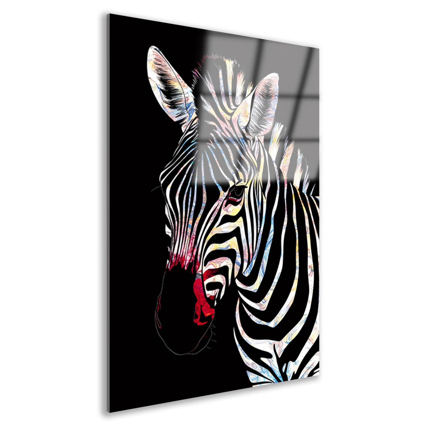 Abstracte Zebra met Kleurrijke Design Elementen acrylglas