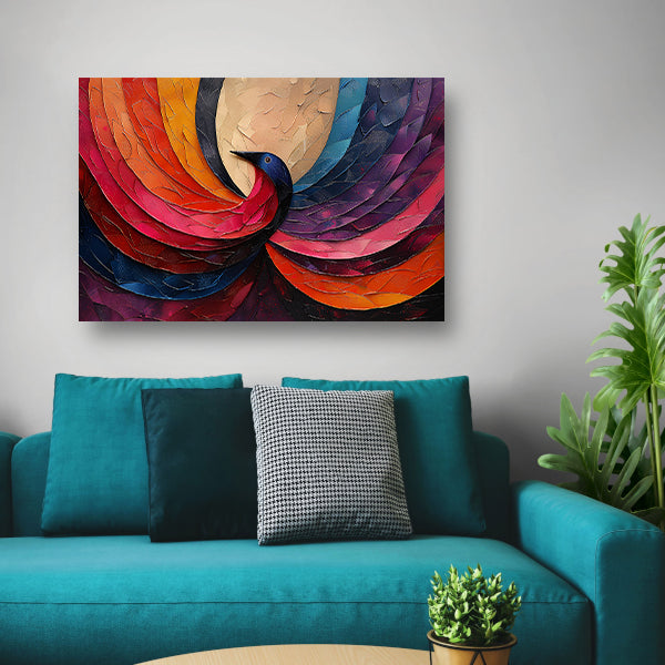 Klassiek Blauwe Pauw canvas
