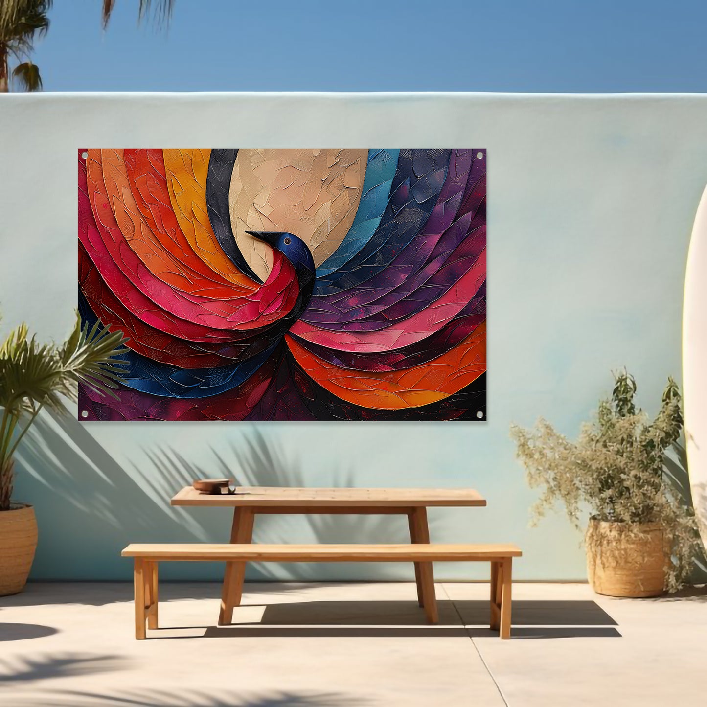 Klassiek Blauwe Pauw tuinposter
