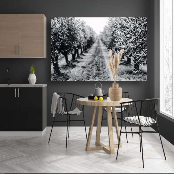 Olijfbomen onder maanlicht poster