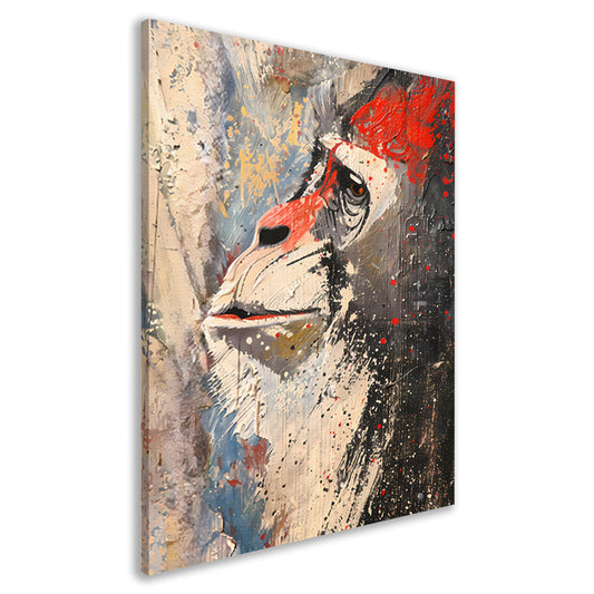 Dynamisch abstract schilderij van een aap canvas