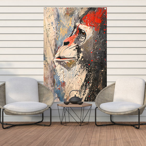 Dynamisch abstract schilderij van een aap tuinposter