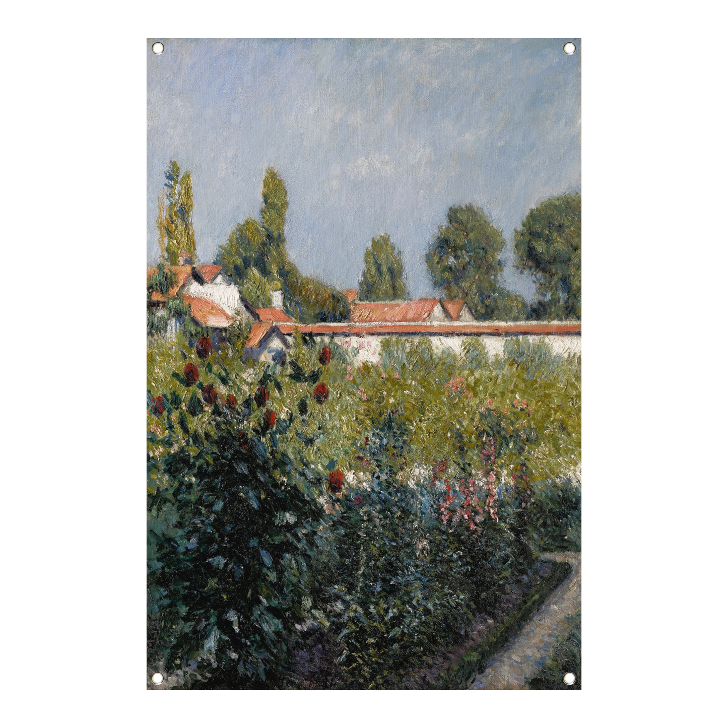 Fruit De Petit Gennevilliers Garden, de roze daken - Gustave Caillebotte tuinposter