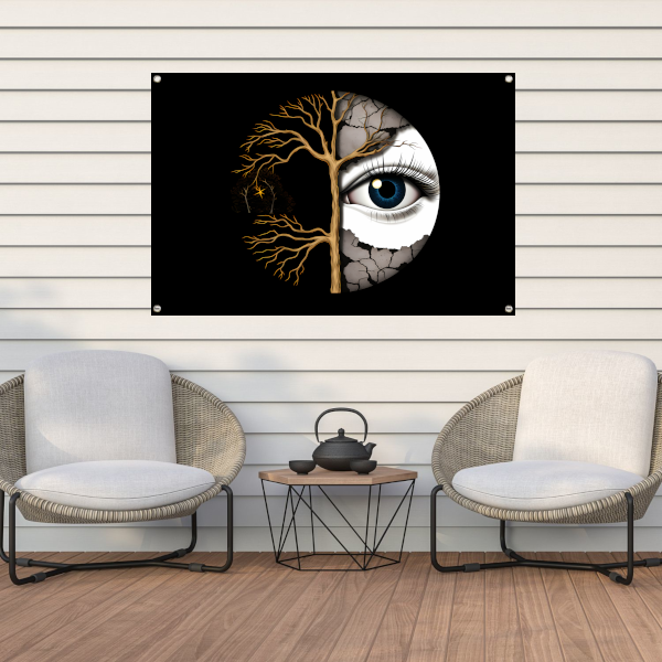 Nachtelijk Oog en Gouden Takken tuinposter