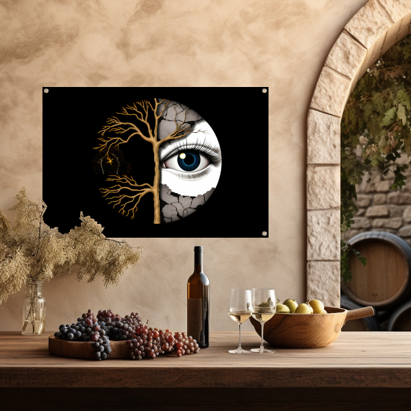 Nachtelijk Oog en Gouden Takken tuinposter
