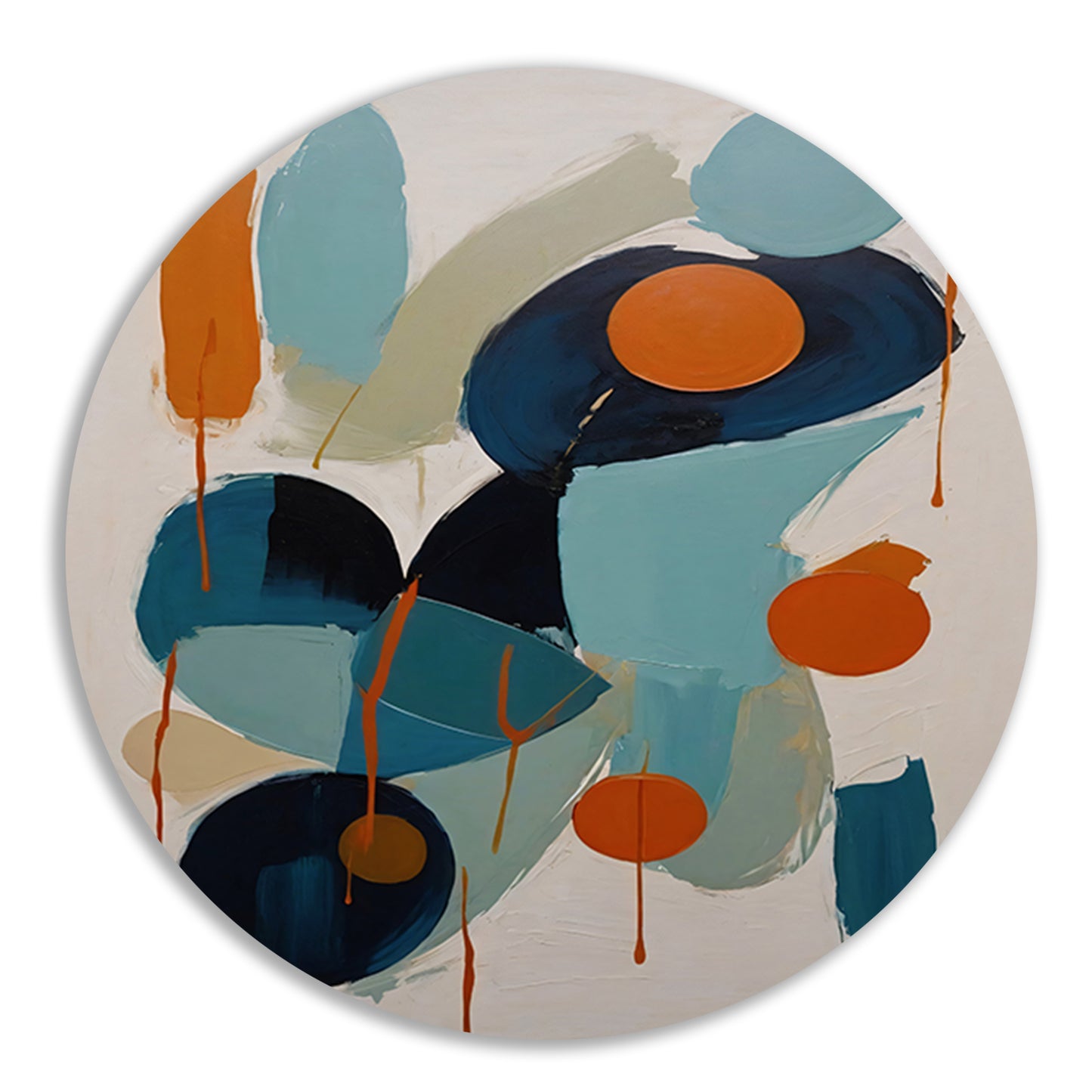 Dynamische Abstractie in Blauw en Oranje forex muurcirkel