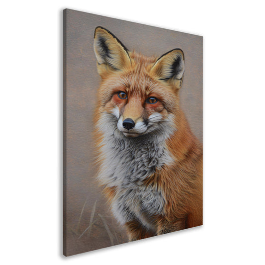Realistisch schilderij van een vos canvas