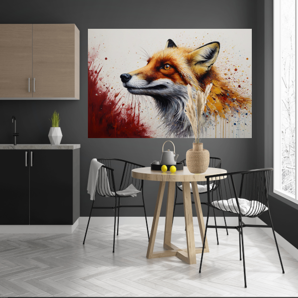 Levendige Impressionistische Vossen Spatten poster