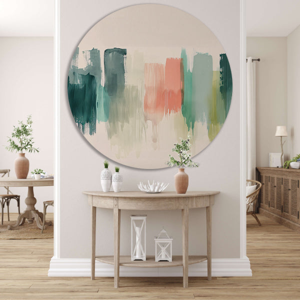 Kleurrijke abstracte schildering voor modern interieur forex muurcirkel