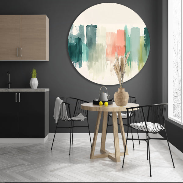 Kleurrijke abstracte schildering voor modern interieur forex muurcirkel