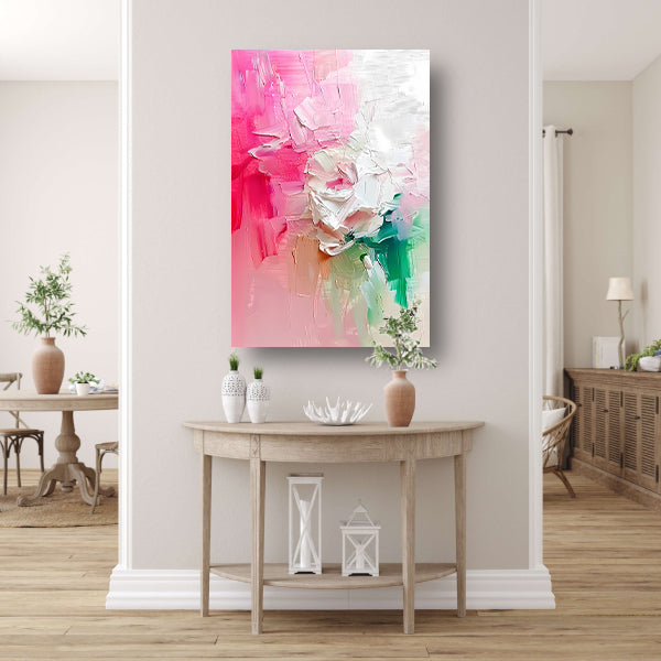 Kleurrijke abstracte bloemen schilderij poster