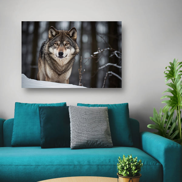 Majestueuze wolf in winterlandschap canvas