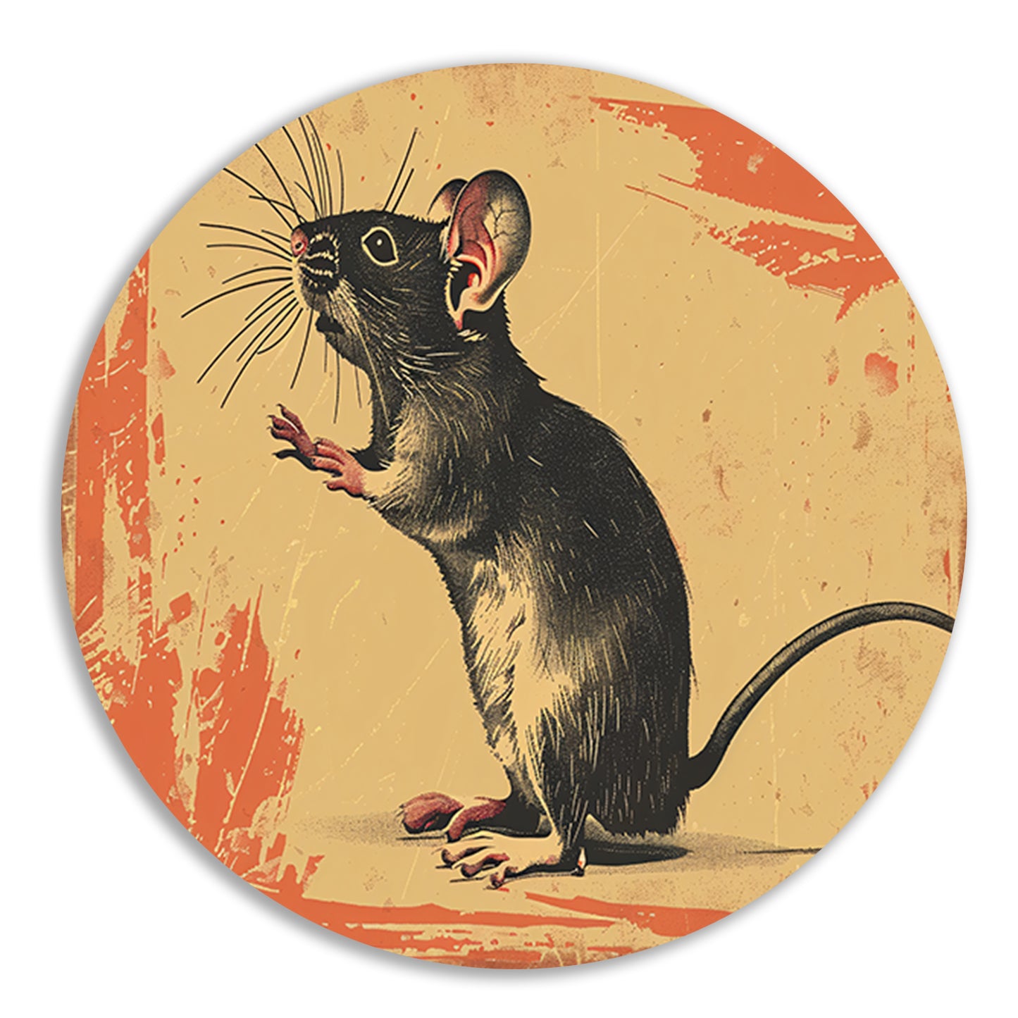 Vintage muis in kleurrijk grafisch ontwerp forex muurcirkel