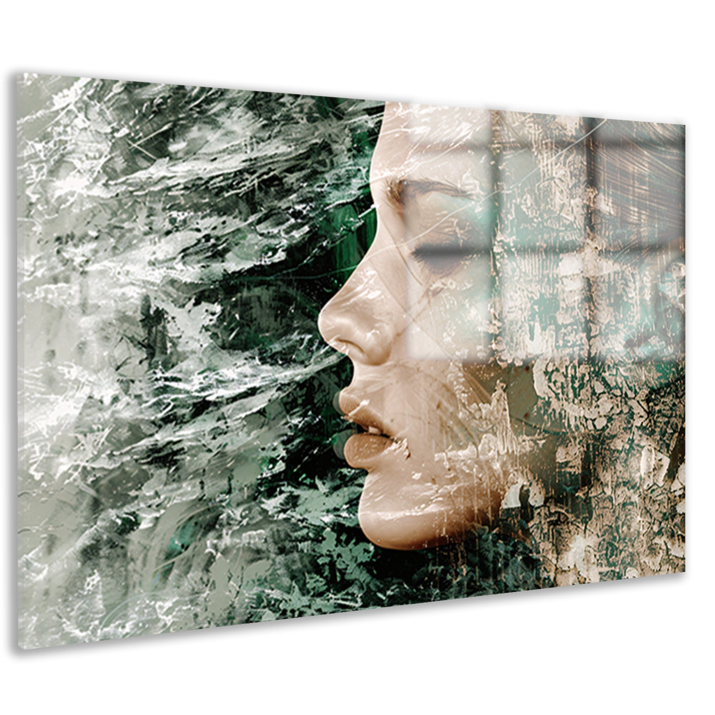 Abstract Gezicht met Dynamische Texturen acrylglas