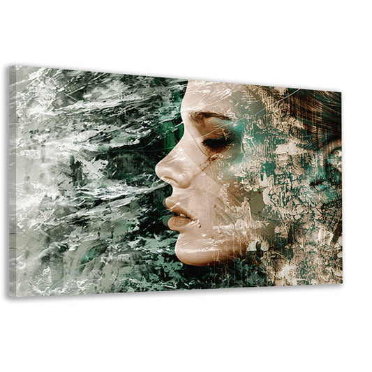 Abstract Gezicht met Dynamische Texturen canvas