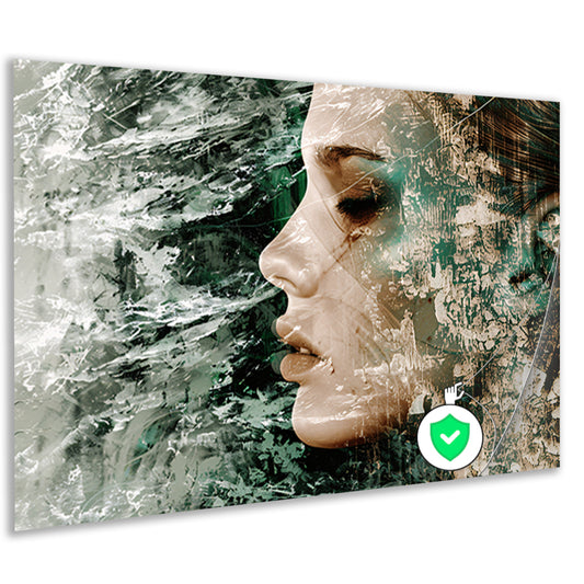 Abstract Gezicht met Dynamische Texturen poster