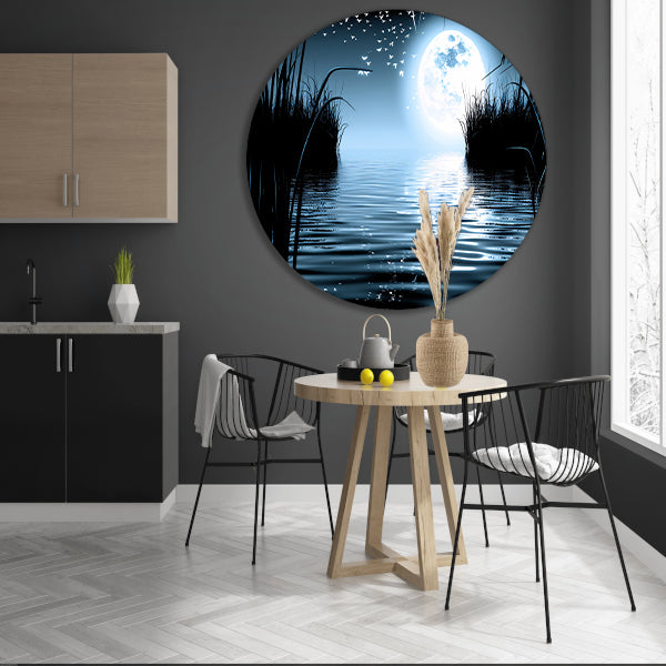 Volle Maan Reflecteert in Water forex muurcirkel