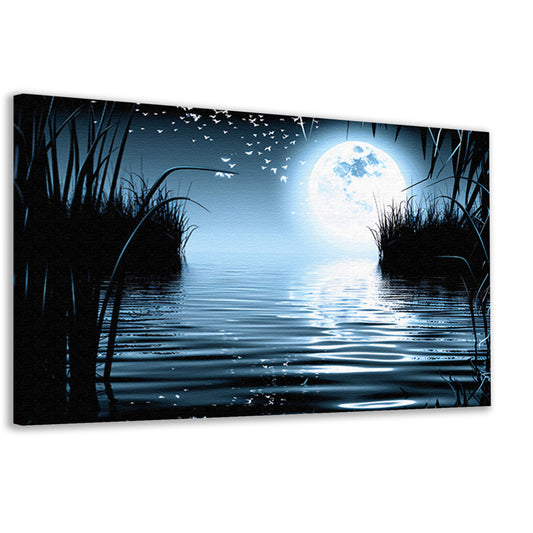 Volle Maan Reflecteert in Water canvas