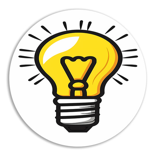 Kleurrijk illustratie van een gloeilamp aluminium muurcirkel