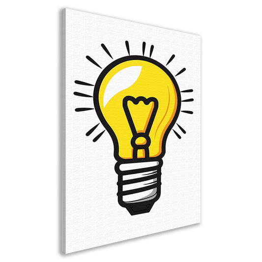 Kleurrijk illustratie van een gloeilamp canvas