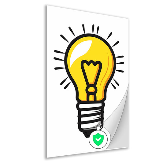 Kleurrijk illustratie van een gloeilamp poster