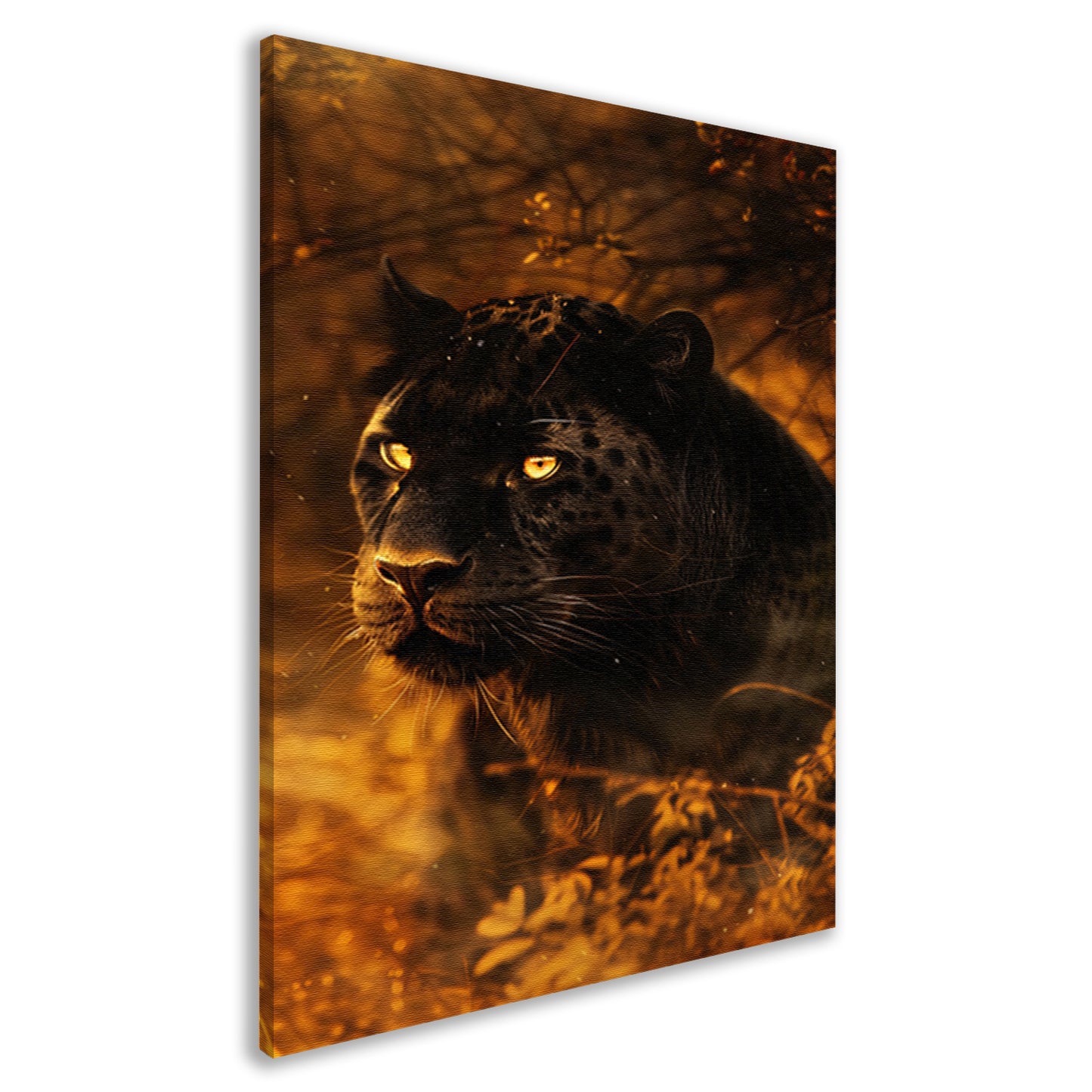 Moderne schilderij van een zwarte panter canvas