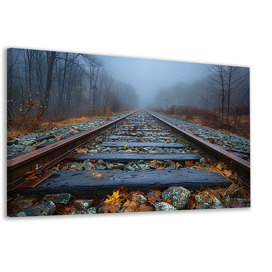 Spoor door landschap canvas