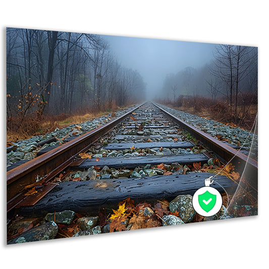 Spoor door landschap poster