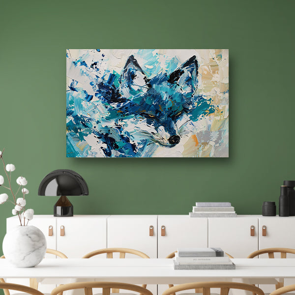 Abstract schilderij van een kleurrijke vos canvas