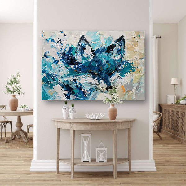 Abstract schilderij van een kleurrijke vos canvas