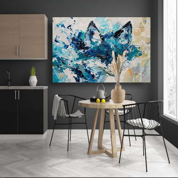 Abstract schilderij van een kleurrijke vos canvas