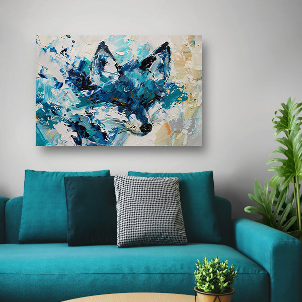 Abstract schilderij van een kleurrijke vos canvas