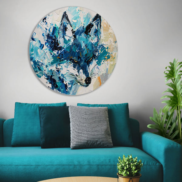 Abstract schilderij van een kleurrijke vos forex muurcirkel
