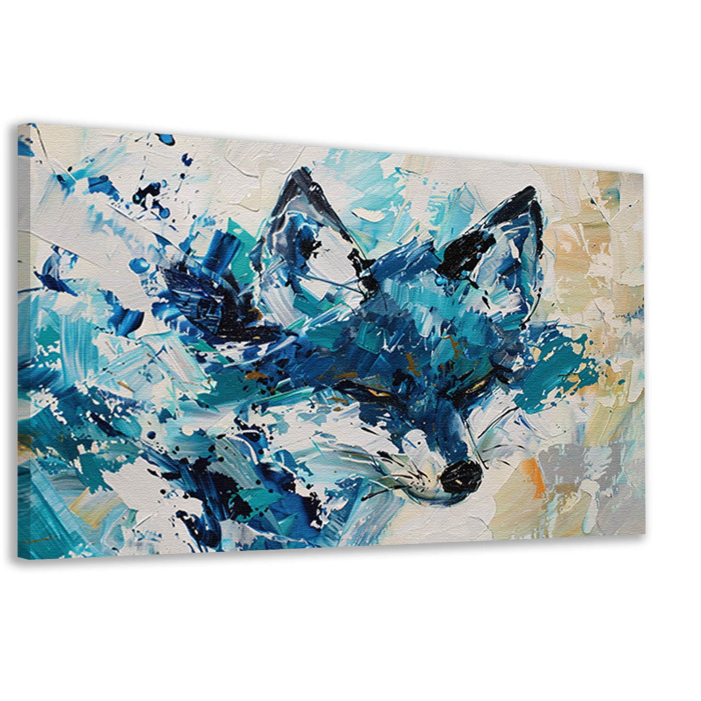 Abstract schilderij van een kleurrijke vos canvas