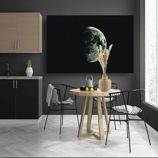 Halve maan in sterrennacht canvas