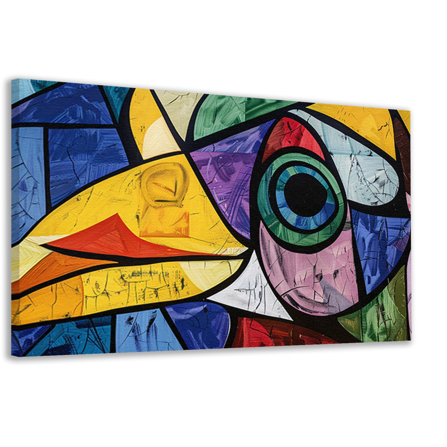 Abstracte kleurrijke vogel met geometrische vormen canvas