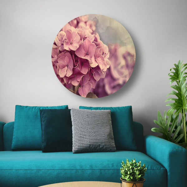 Hortensias in Zacht Roze forex muurcirkel