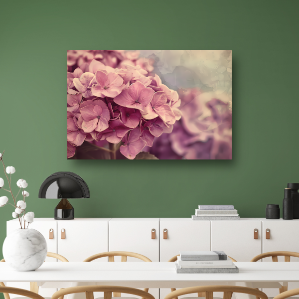 Hortensias in Zacht Roze canvas