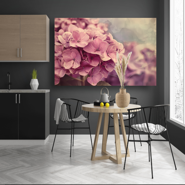 Hortensias in Zacht Roze canvas