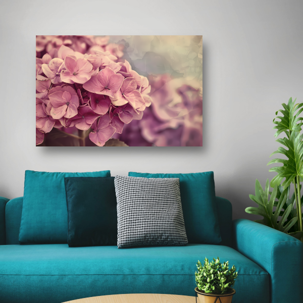 Hortensias in Zacht Roze canvas